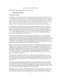 I. Brief Program Overview Description of Program the Department of Art At