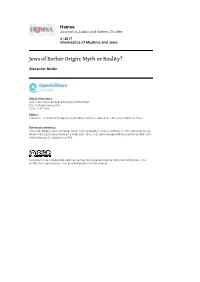 Jews of Berber Origin: Myth Or Reality?