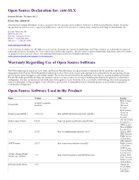 Open Source Declaration For: Extr-SLX