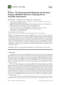 The Environmental Mapping and Analysis Program (Enmap) Mission: Preparing for Its Scientiﬁc Exploitation