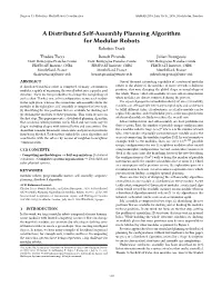 A Distributed Self-Assembly Planning Algorithm for Modular Robots Robotics Track Thadeu Tucci Benoît Piranda Julien Bourgeois Univ