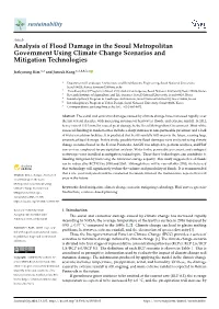 Analysis of Flood Damage in the Seoul Metropolitan Government Using Climate Change Scenarios and Mitigation Technologies