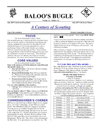 BALOO's BUGLE Volume 13, Number 12 July 2007 Cub Scout Roundtable July 2007 Cub Scout Theme a Century of Scouting