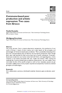 Commons-Based Peer Production and Artistic Expression