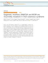 Epigenetic Modifiers DNMT3A and BCOR Are Recurrently Mutated In