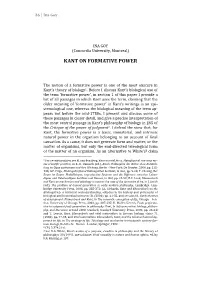 Kant on Formative Power