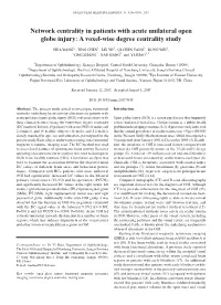 Network Centrality in Patients with Acute Unilateral Open Globe Injury: a Voxel‑Wise Degree Centrality Study