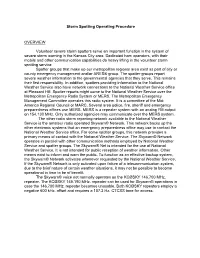 Storm Spotting Operating Procedure OVERVIEW Volunteer Severe Storm