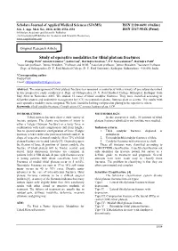 Study of Operative Modalities for Tibial Plateau Fractures