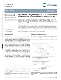 A Palladium-Catalyzed Approach to Allenic Aromatic Ethers and First Total