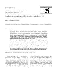 Amitraz, an Underrecognized Poison: a Systematic Review