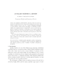 Ancillary Statistics: a Review