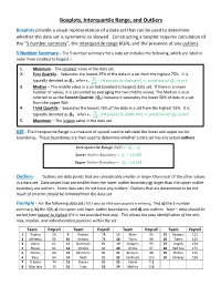 Boxplots, Interquartile Range, and Outliers
