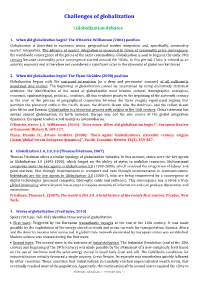 Challenges of Globalization