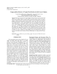 Compressibility Behavior of Tropical Peat Reinforced with Cement Columns