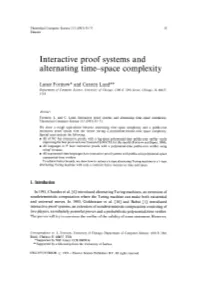 Interactive Proof Systems and Alternating Time-Space Complexity