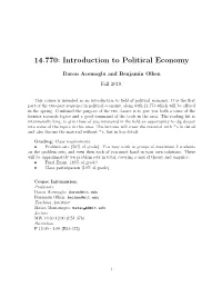 14.770: Introduction to Political Economy
