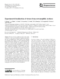 Experimental Fossilisation of Viruses from Extremophilic Archaea