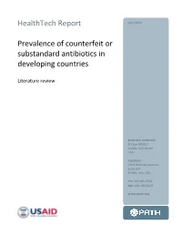 Healthtech Report Prevalence of Counterfeit Or Substandard