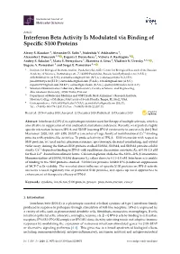 Interferon Beta Activity Is Modulated Via Binding of Specific S100 Proteins