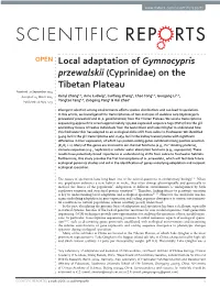 Local Adaptation of Gymnocypris Przewalskii (Cyprinidae) on The