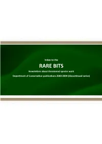 Index of the Rare Bits Newsletters