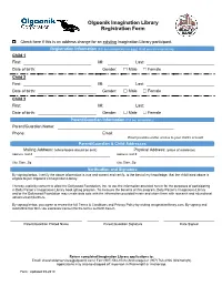 Olgoonik Imagination Library Registration Form