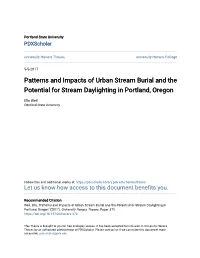 Patterns and Impacts of Urban Stream Burial and the Potential for Stream Daylighting in Portland, Oregon