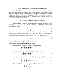 1 Notes for Expansions/Series and Differential Equations in the Last