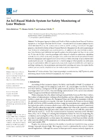 An Iot-Based Mobile System for Safety Monitoring of Lone Workers