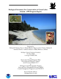 Biological Inventory for Conservation of Great Lakes Islands: 1999 Progress Report