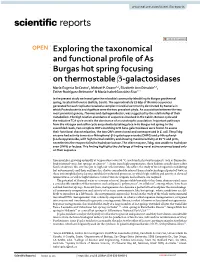 Exploring the Taxonomical and Functional Profile of As Burgas Hot Spring Focusing on Thermostable Β-Galactosidases