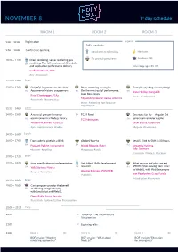 NOVEMBER 8 1St Day Schedule