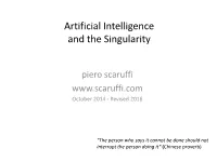 Artificial Intelligence and the Singularity
