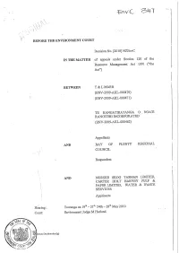 Before the Environment Court Between