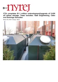 CTA Completes $1.1 Million Redevelopment/Upgrade of 5650 S/F Refuse Storage