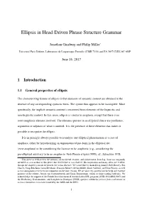 Ellipsis in Head-Driven Phrase Structure Grammar