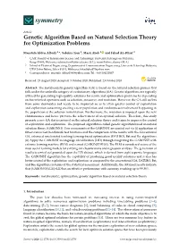 Genetic Algorithm Based on Natural Selection Theory for Optimization Problems