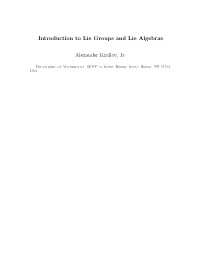 Introduction to Lie Groups and Lie Algebras