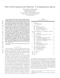 Peer-To-Peer Based Social Networks: a Comprehensive Survey