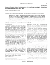 Remote Sensing-Based Estimation of Carbon Sequestration in Hong Kong Country Parks from 1978 to 2004 Claudio O