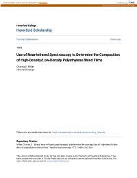 Use of Near-Infrared Spectroscopy to Determine the Composition of High-Density/Low-Density Polyethylene Blend Films