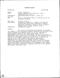 Animal Structures and Functions, Science (Experimental): 5314.13. INSTITUTION Dade