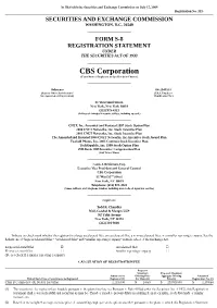 CBS Corporation (Exact Name of Registrant As Specified in Its Charter)