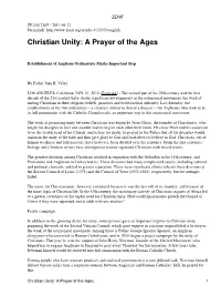 Christian Unity: a Prayer of the Ages