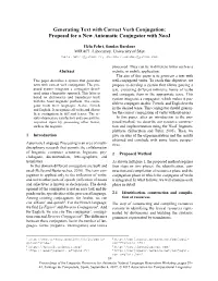 Generating Text with Correct Verb Conjugation: Proposal for a New Automatic Conjugator with Nooj