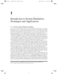 Introduction to System Simulation Techniques and Applications