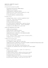 LGIC 320 / MATH 571: Logic II Preliminary Outline 1. Propositional