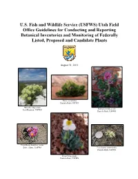 U.S. Fish and Wildlife Service (USFWS) Utah Field Office Guidelines for Conducting and Reporting Botanical Inventories and Monit
