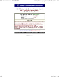 ECFS Comment Submission: CONFIRMATION